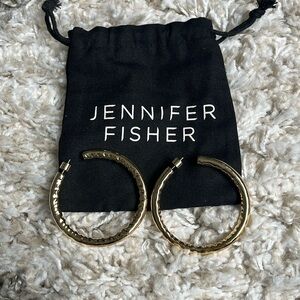 Jennifer Fisher 2" Jennifer gold-plated hoop earrings. Gold.